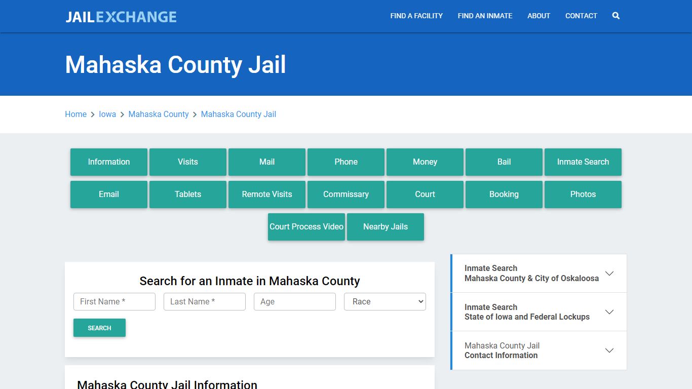 Mahaska County Jail Roster Lookup, IA, Inmate Search