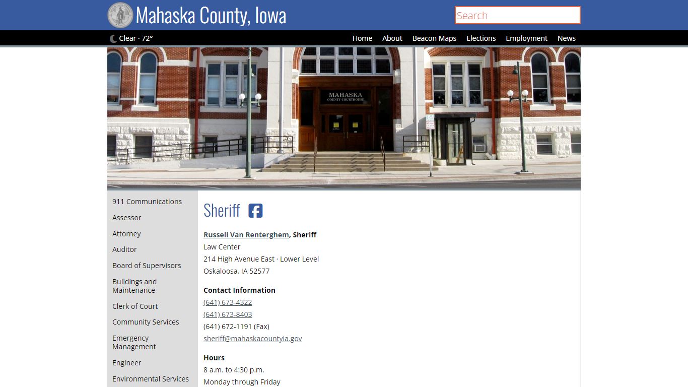 Sheriff - Mahaska County, Iowa | mahaskacountyia.gov