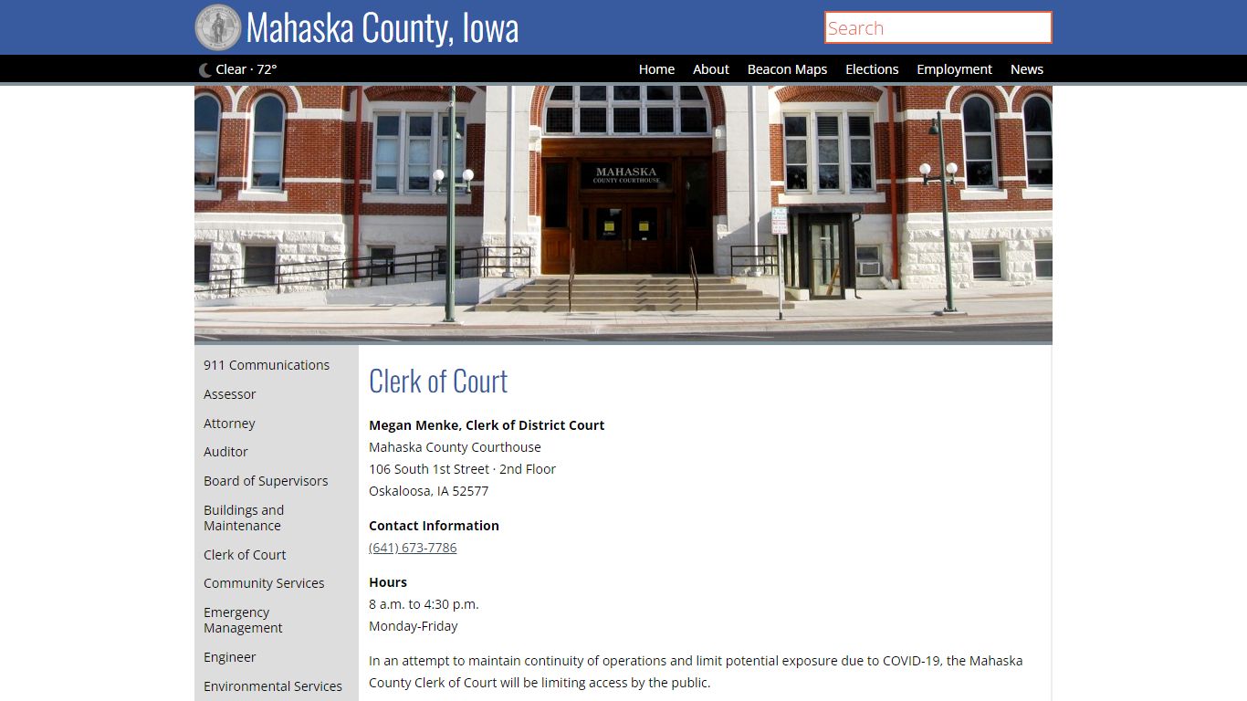 Clerk of Court - Mahaska County, Iowa | mahaskacountyia.gov